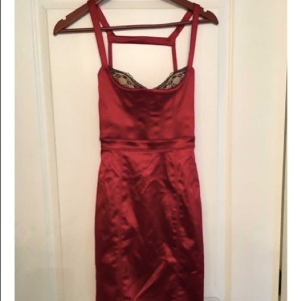 Bebe Bodycon Red Corset dress